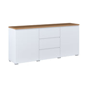 Buffet 2 portes 3 tiroirs Liko Blanc et Bois