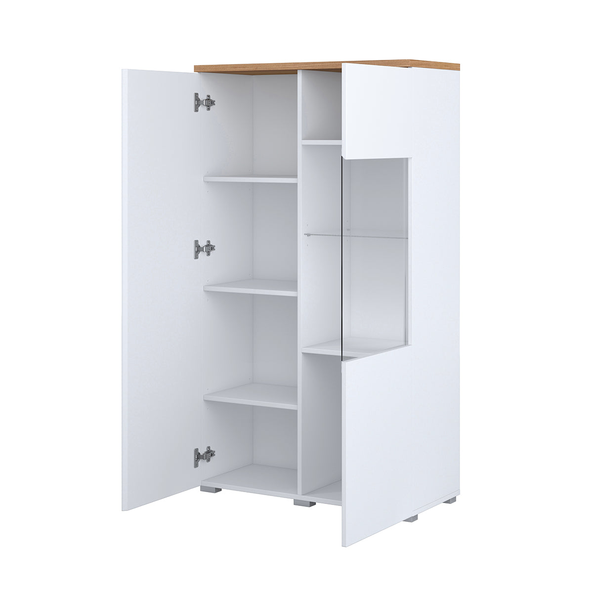 Vaisselier 2 portes Liko Blanc et Bois - vue 2