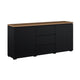 Buffet 2 portes 3 tiroirs Liko Noir et Bois