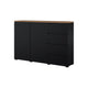 Buffet 2 portes 4 tiroirs Liko Noir et Bois