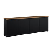 Buffet 4 portes Liko Noir et Bois