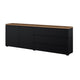 Buffet long 2 portes 3 tiroirs Liko Noir et Bois