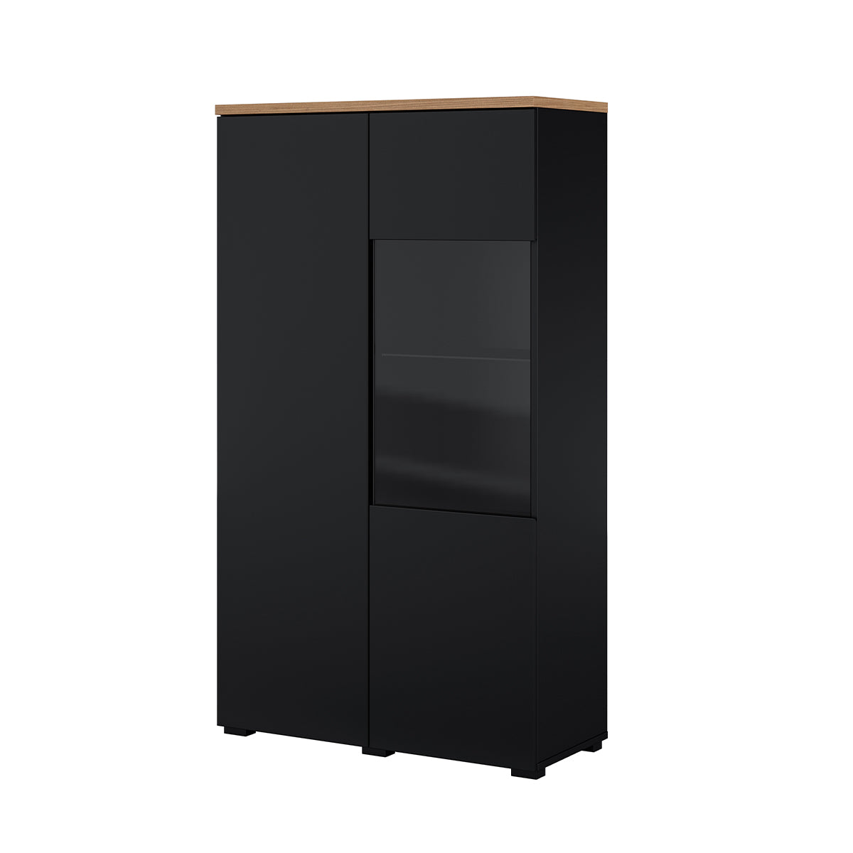 Vaisselier 2 portes Liko Noir et Bois
