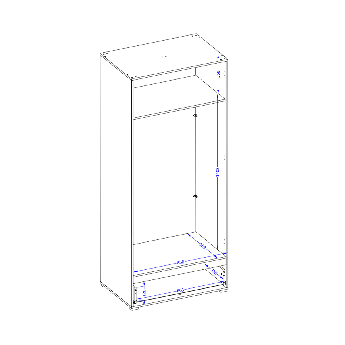 Armoire 2 portes 1 tiroir Lilia Bois - vue 5