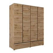 Armoire 4 portes 2 tiroirs Lilia Bois