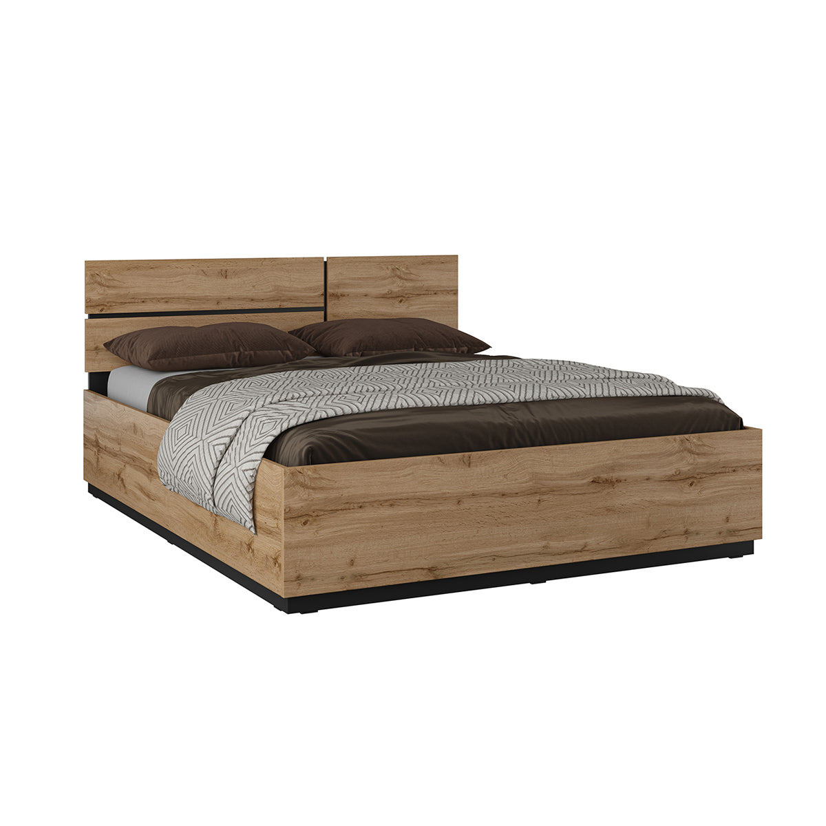 Lit 160x200 sommier inclus Lilia Bois - vue 2