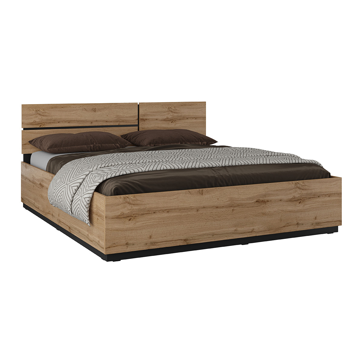 Lit coffre 180x200 sommier inclus Lilia Bois - vue 3