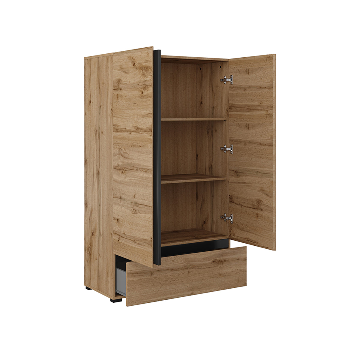Petite armoire 2 portes 1 tiroir Lilia Bois - vue 2