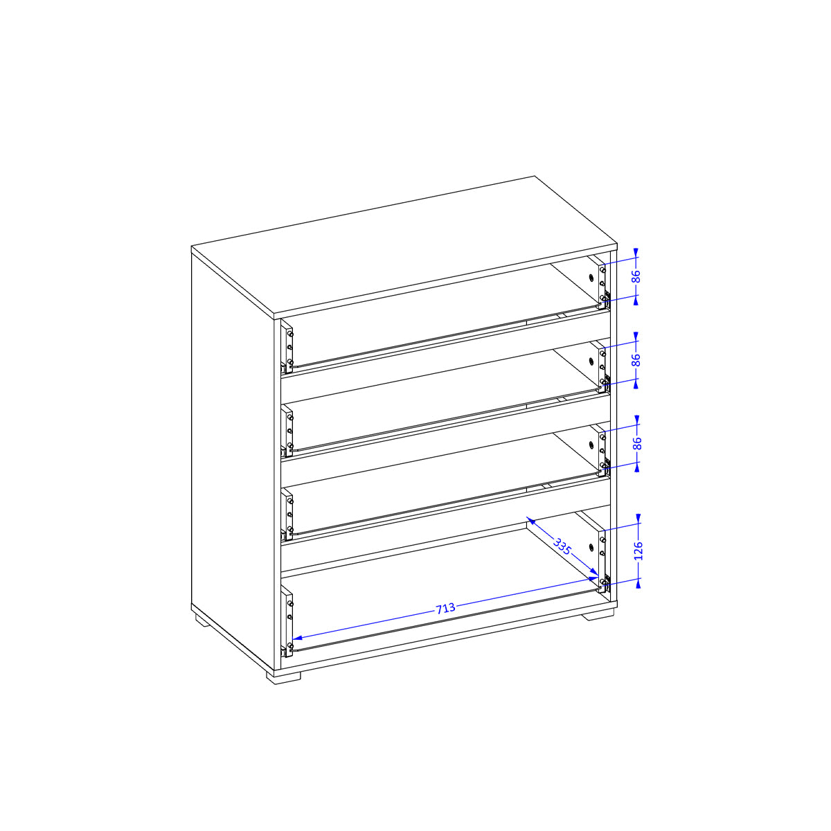 Commode 4 tiroirs Lilia Bois - vue 6