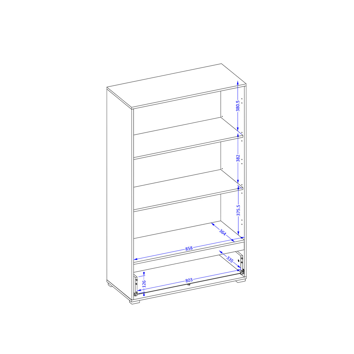 Petite armoire 2 portes 1 tiroir Lilia Taupe - vue 6