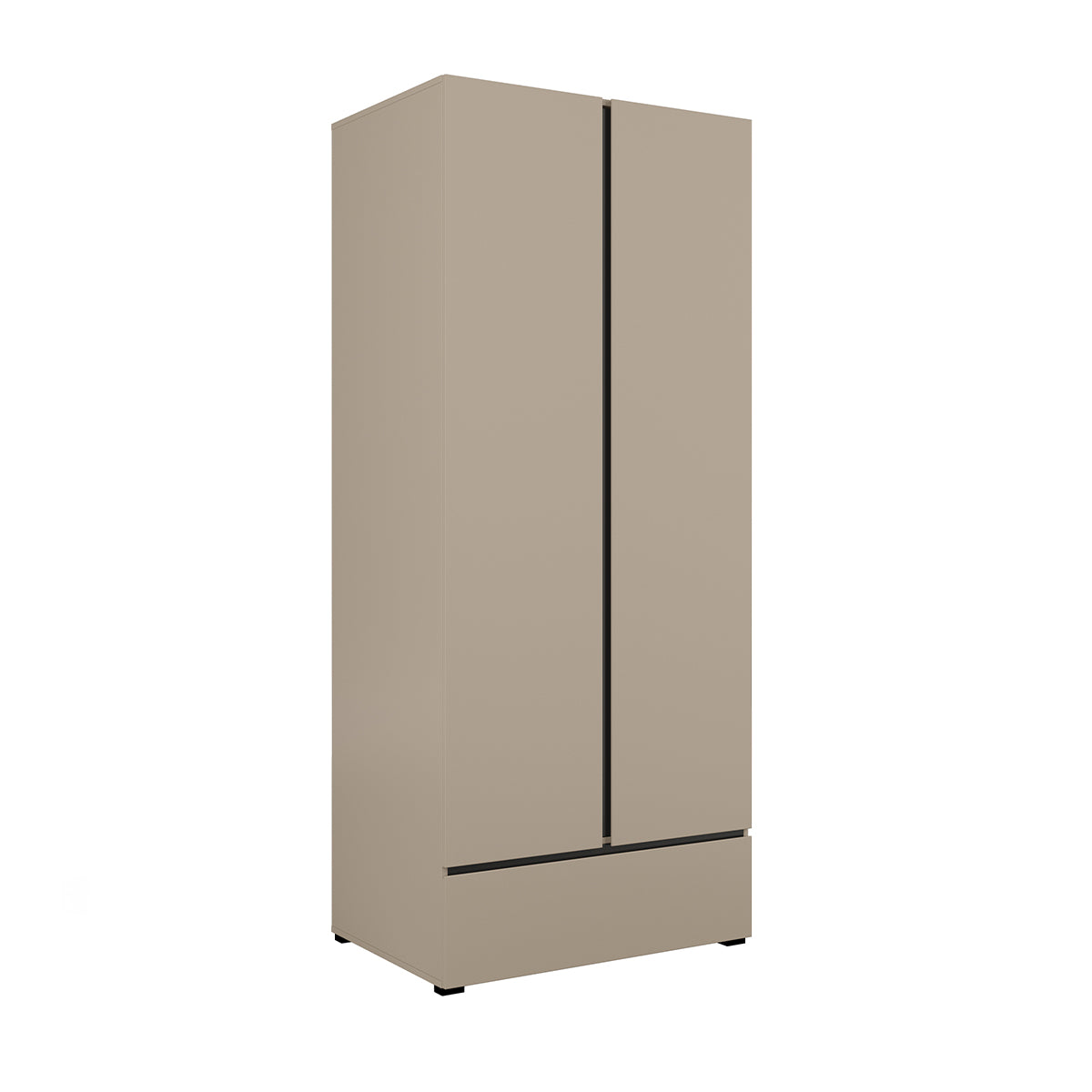 Armoire 2 portes 1 tiroir Lilia Taupe