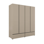 Armoire 4 portes 2 tiroirs Lilia Taupe
