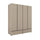 Armoire 4 portes 2 tiroirs Lilia Taupe