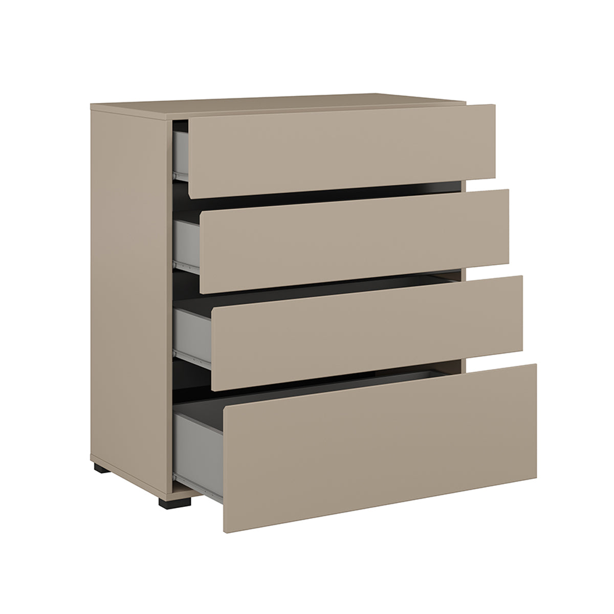 Commode 4 tiroirs Lilia Taupe - vue 2