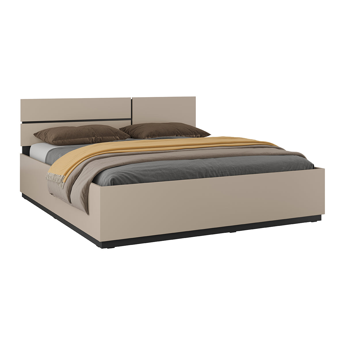 Lit 180x200 sommier inclus Lilia Taupe - vue 2