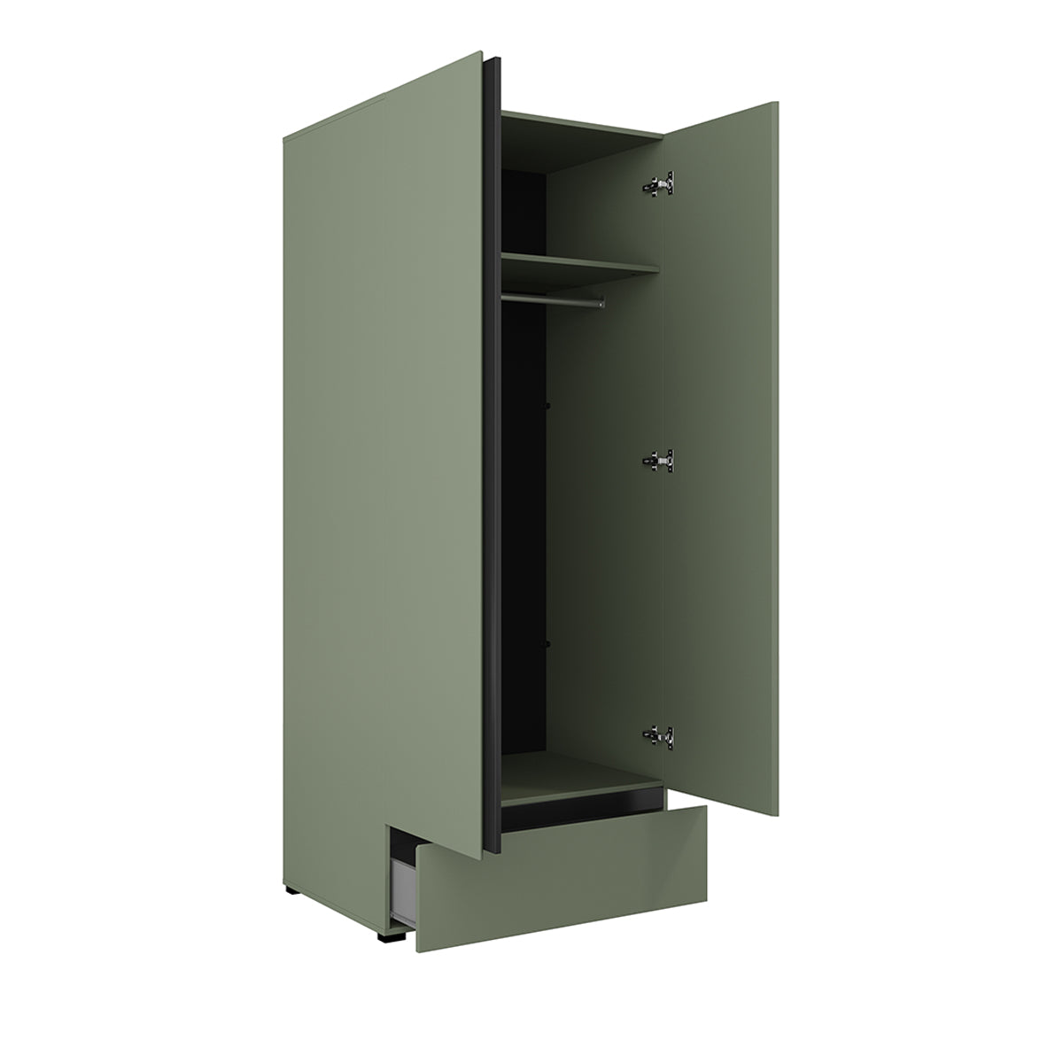Armoire 2 portes 1 tiroir Lilia Vert - vue 2