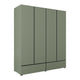 Armoire 4 portes 2 tiroirs Lilia Vert
