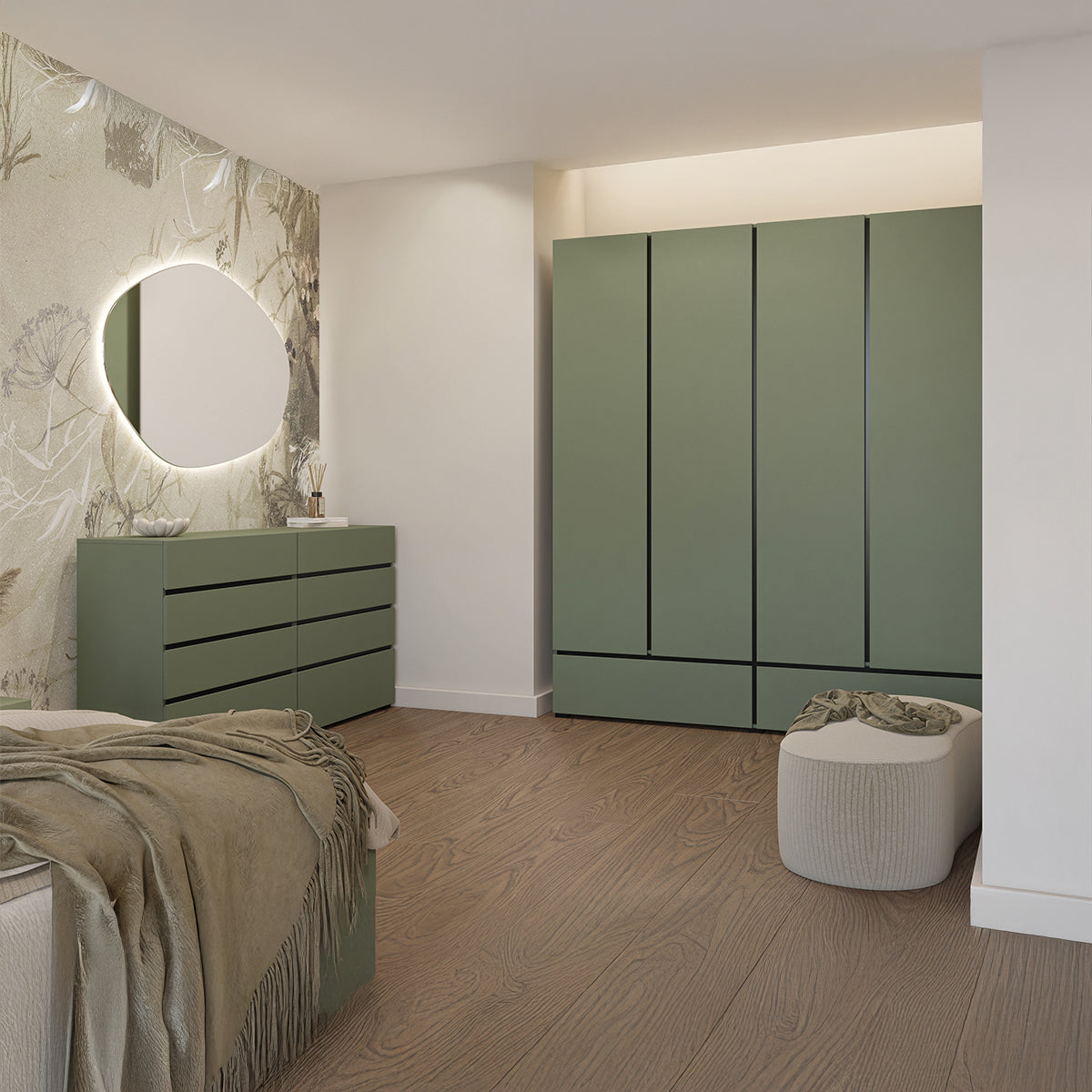 Commode 4 tiroirs Lilia Vert - vue 6