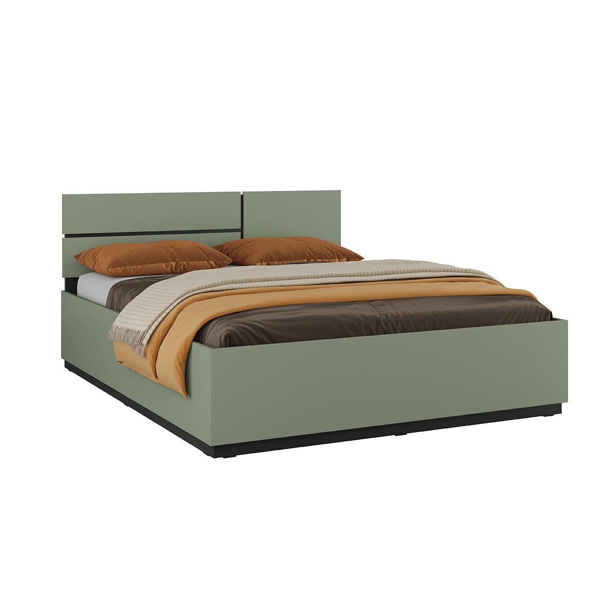 Lit coffre 160x200 sommier inclus Lilia Vert - vue 3