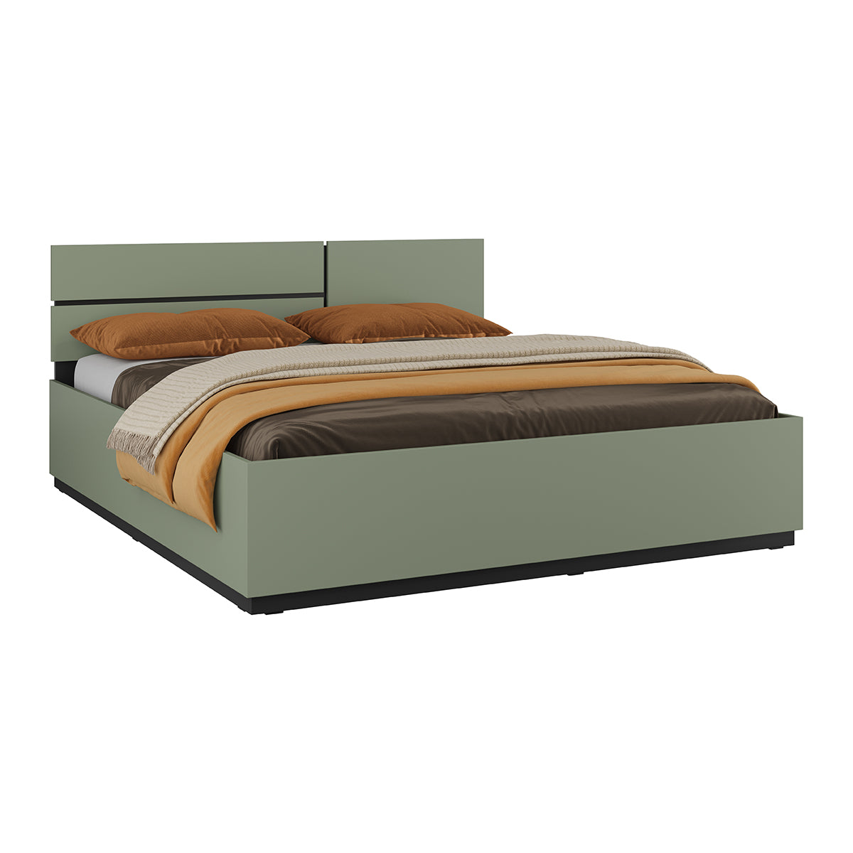 Lit coffre 180x200 sommier inclus Lilia Vert - vue 3