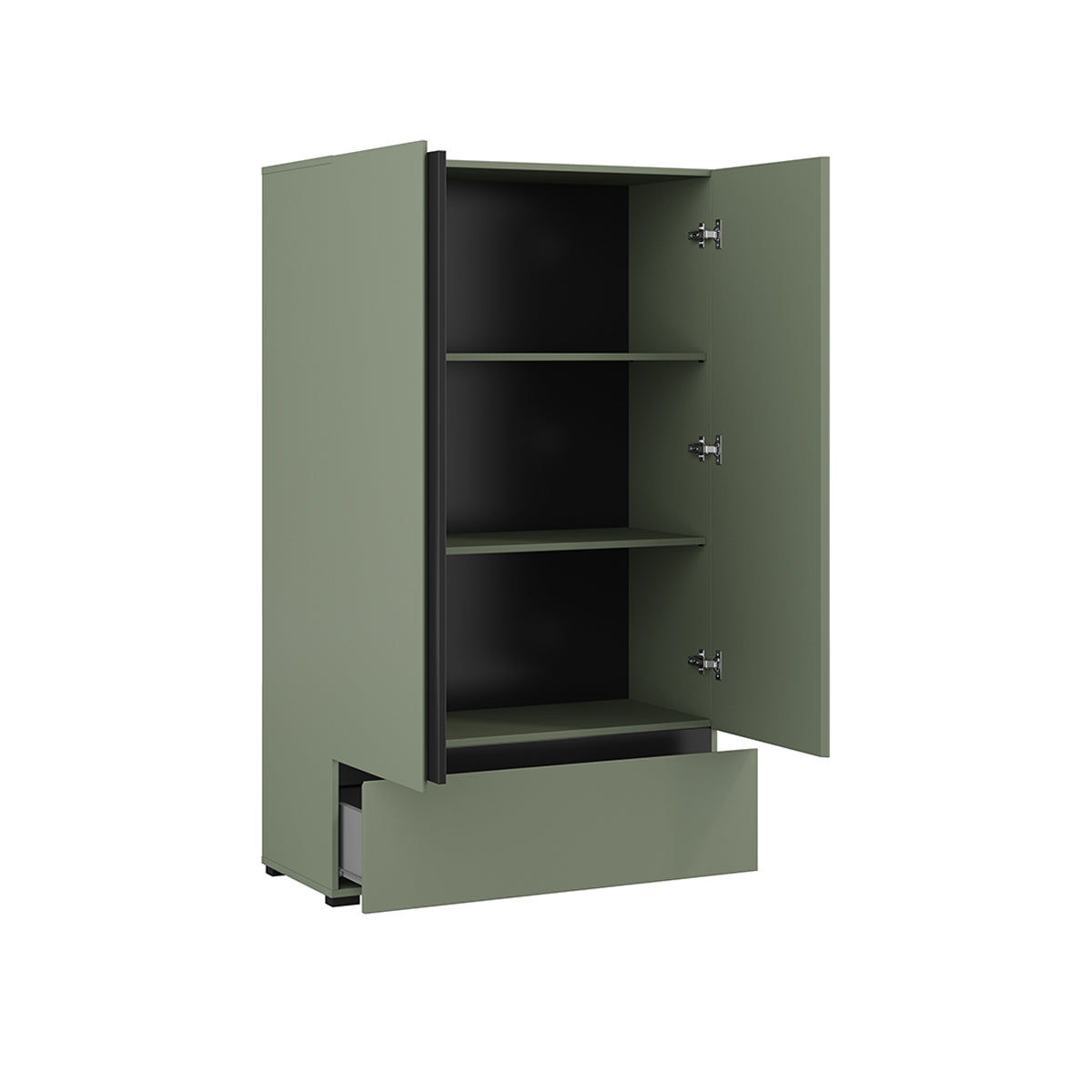 Petite armoire 2 portes 1 tiroir Lilia Vert - vue 2