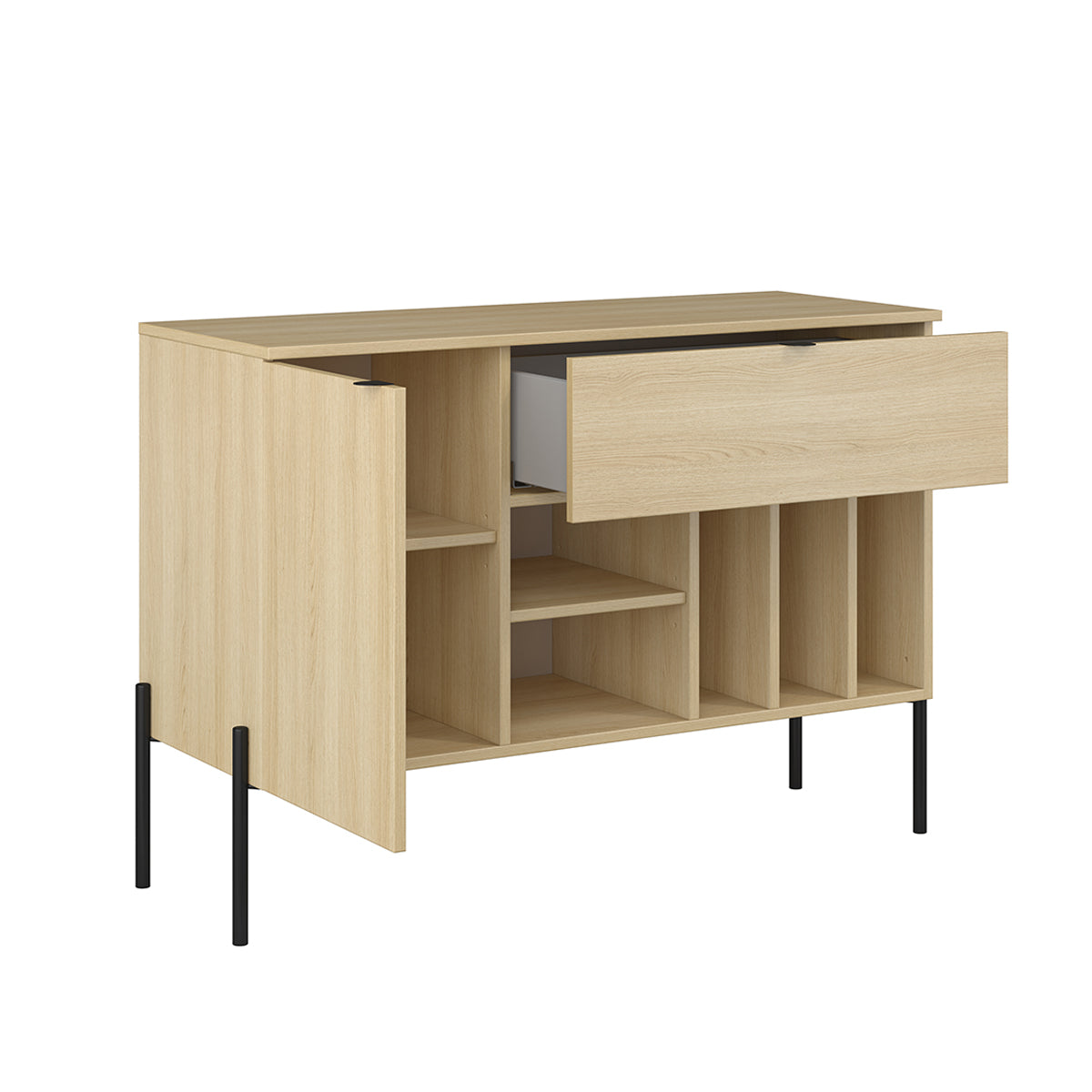 Buffet 1 porte 1 tiroir Lucilla Bois - vue 3