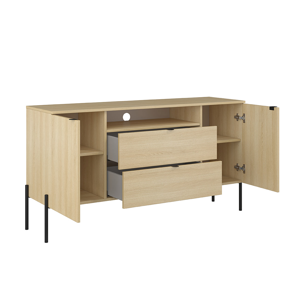 Buffet 2 portes 2 tiroirs Lucilla Bois - vue 2