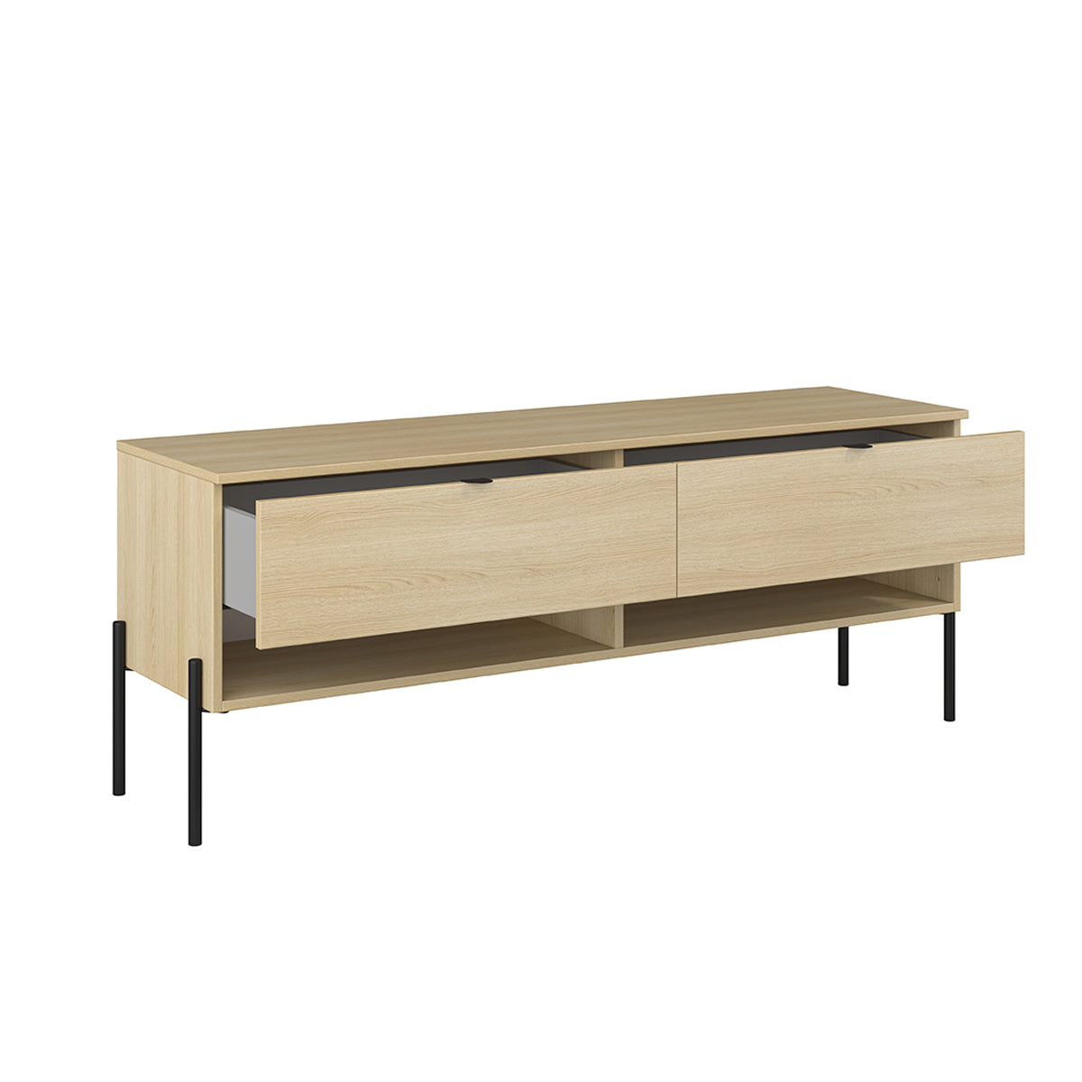 Meuble TV 2 tiroirs 140 cm Lucilla Bois - vue 2
