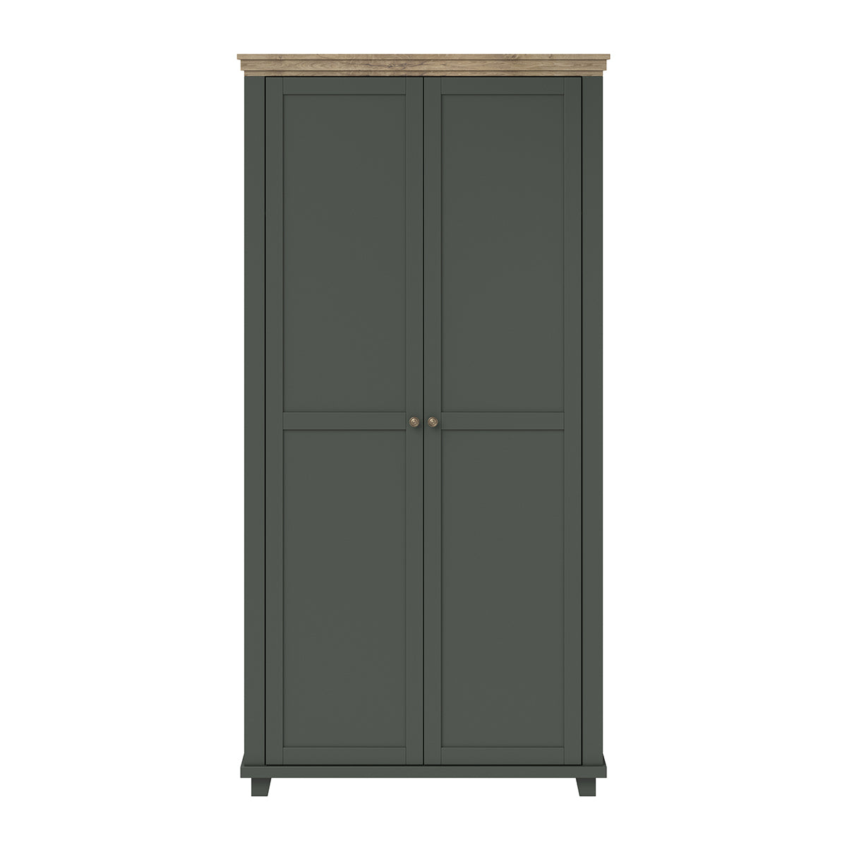 Armoire 2 portes Martin Vert et Bois - vue 2