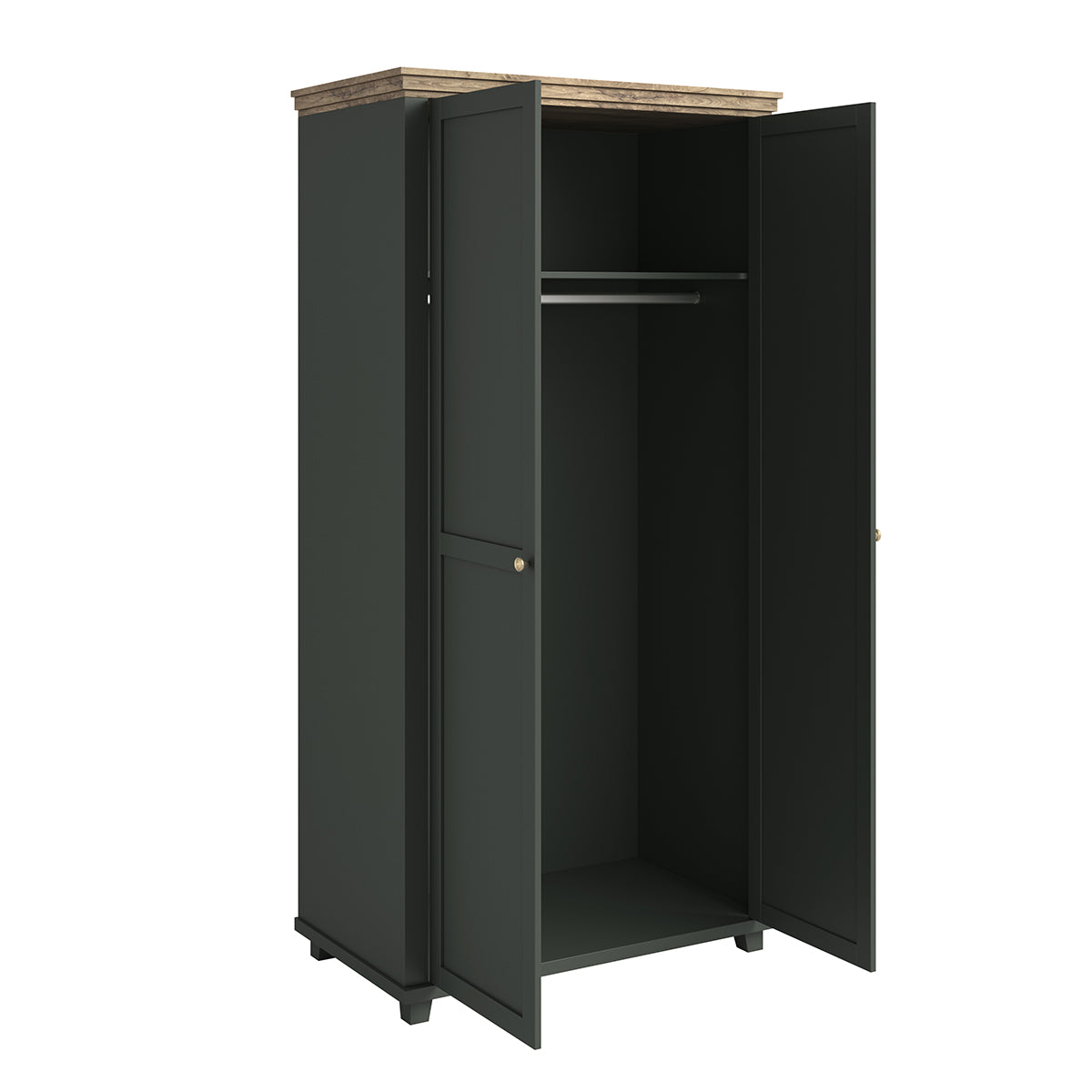 Armoire 2 portes Martin Vert et Bois - vue 3
