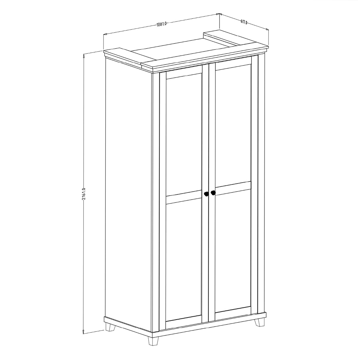 Armoire 2 portes Martin Vert et Bois - vue 5