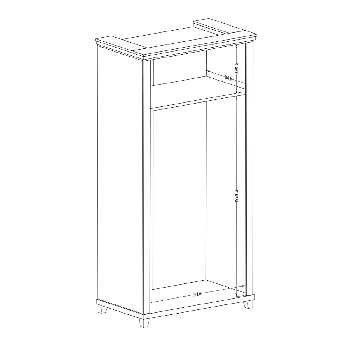 Armoire 2 portes Martin Vert et Bois - vue 6