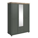 Armoire 3 portes Martin Vert et Bois