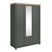 Armoire 3 portes Martin Vert et Bois