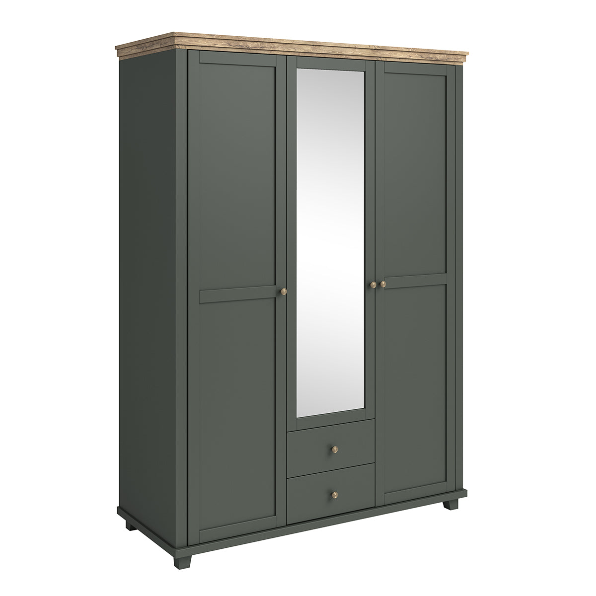 Armoire 3 portes Martin Vert et Bois