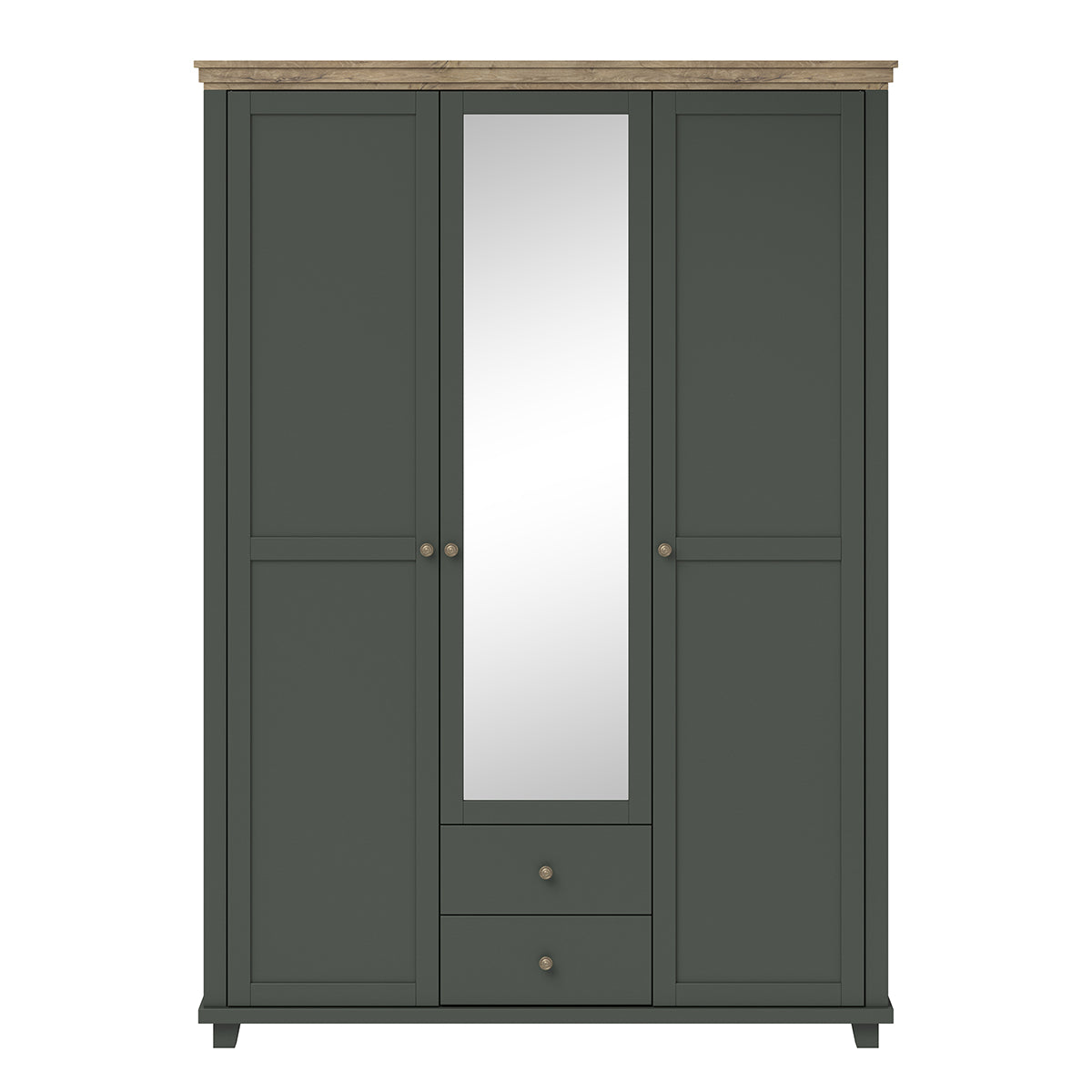 Armoire 3 portes Martin Vert et Bois - vue 2