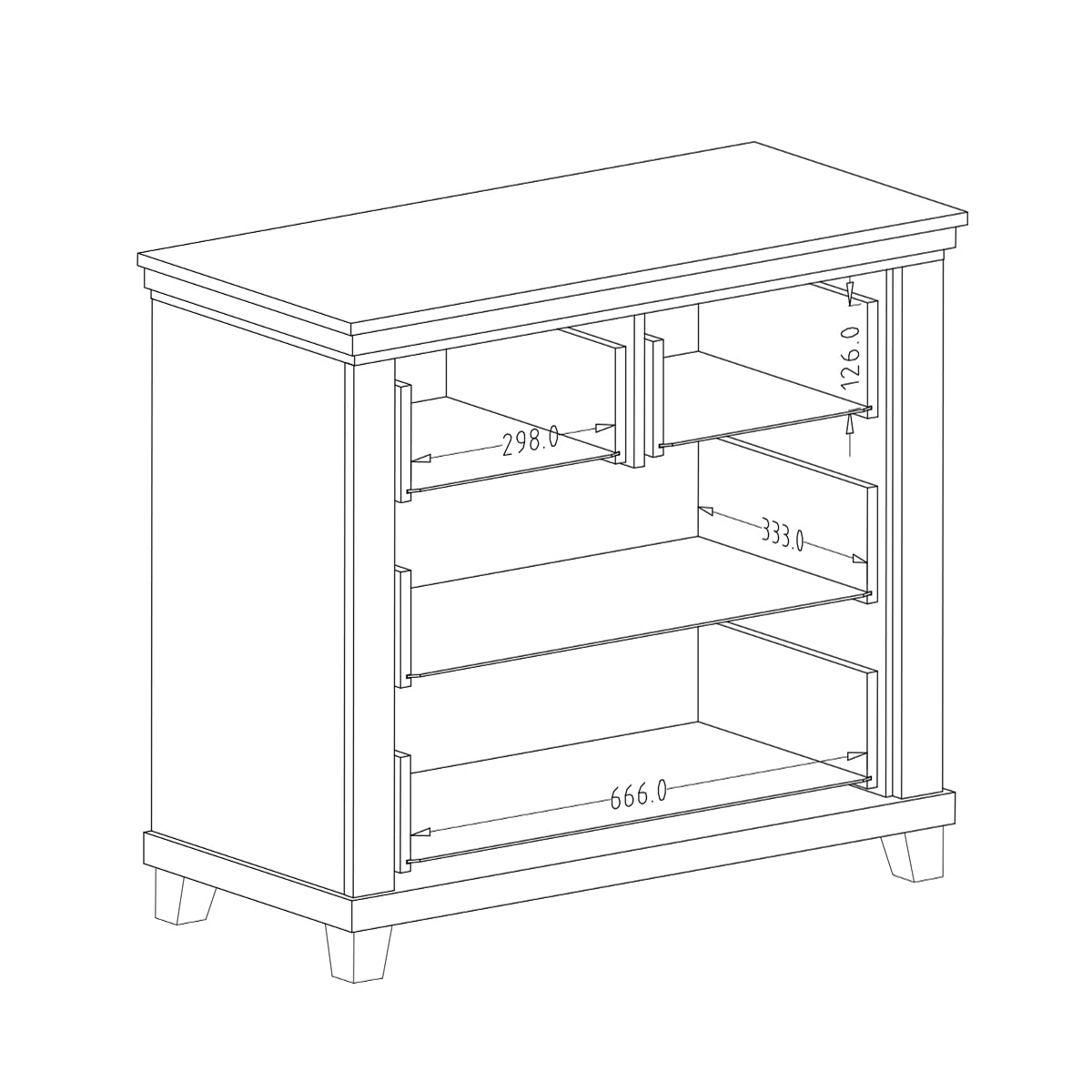 Commode 4 tiroirs Martin Vert et Bois - vue 7