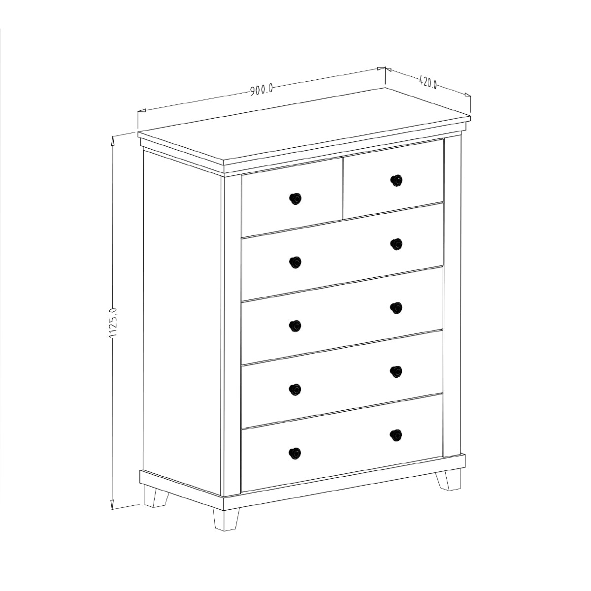 Commode 6 tiroirs Martin Vert et Bois - vue 5