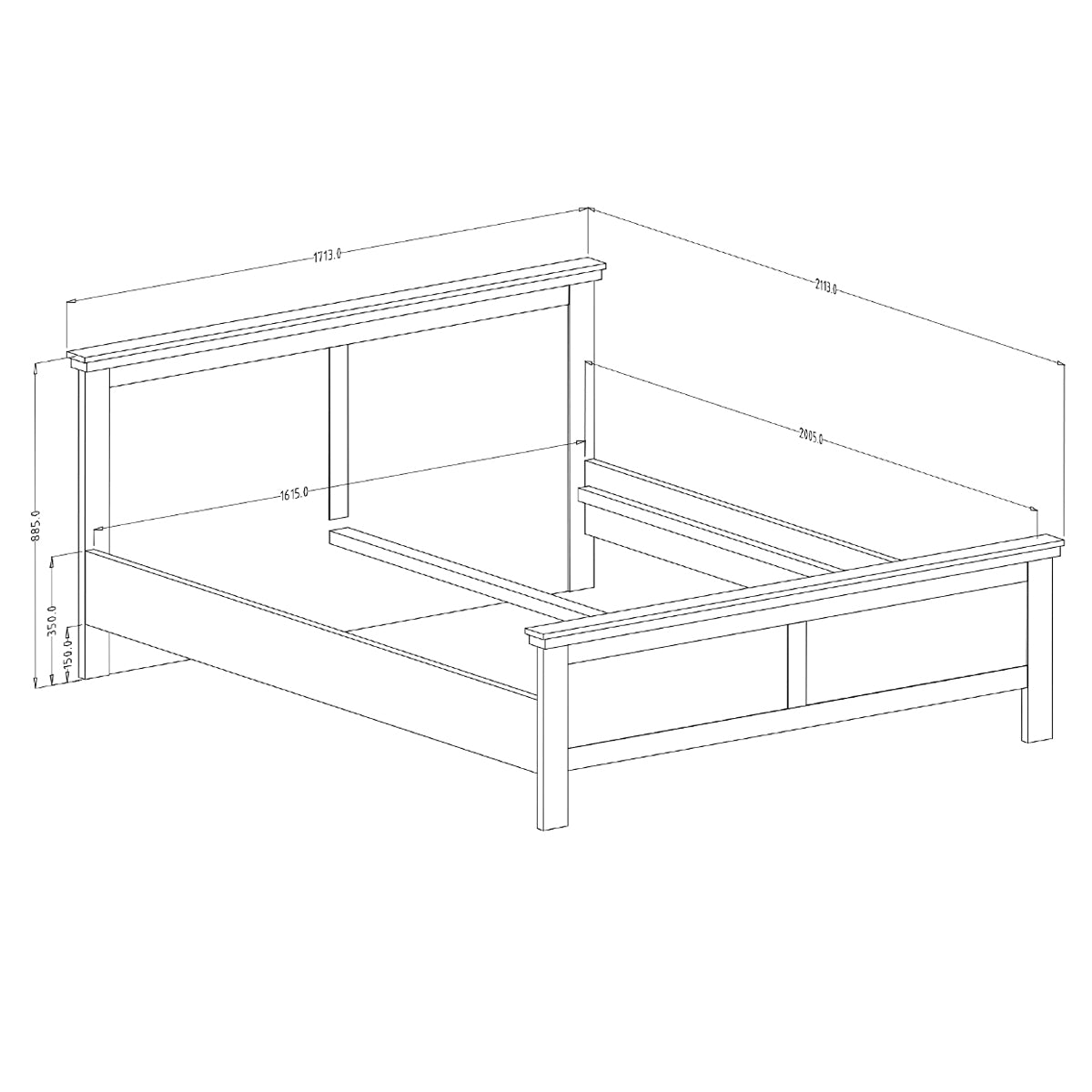 Lit 160x200 sommier inclus Martin Vert et Bois - vue 4