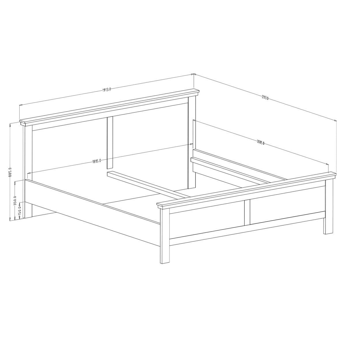 Lit 180x200 sommier inclus Martin Vert et Bois - vue 4