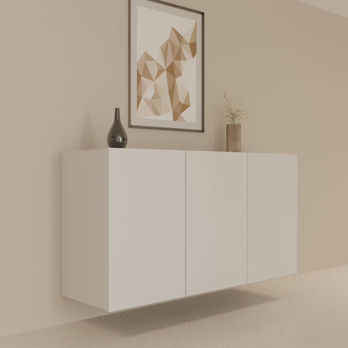 Buffet mural 3 portes Idao Blanc - vue 4