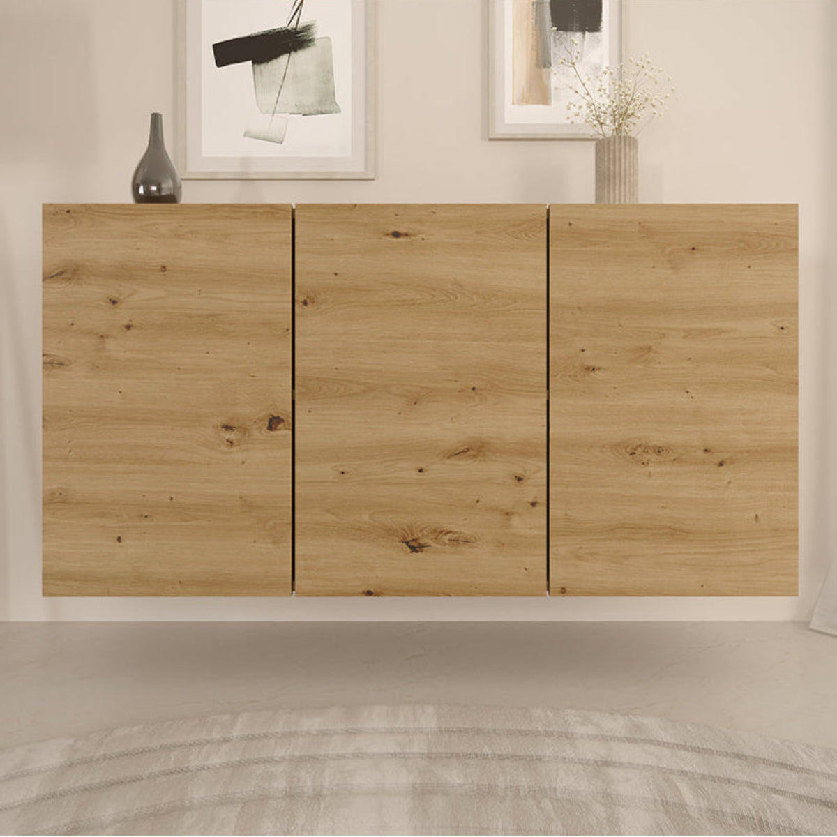 Buffet mural 3 portes Idao Bois clair - vue 6