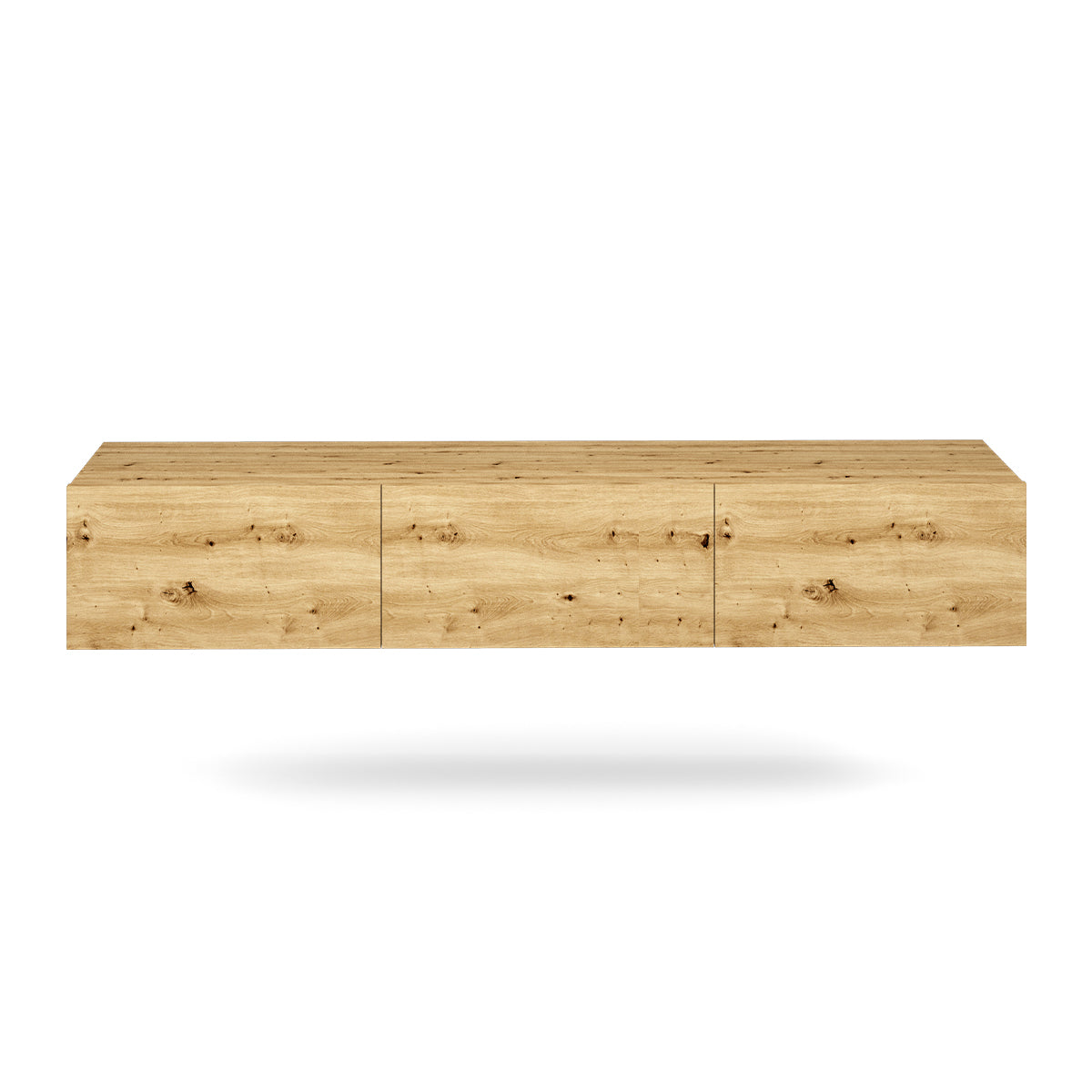 Meuble TV mural 3 portes 180 cm Idao Bois clair - vue 3