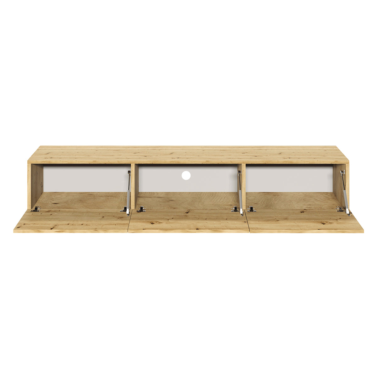 Meuble TV mural 3 portes 180 cm Idao Bois clair - vue 2