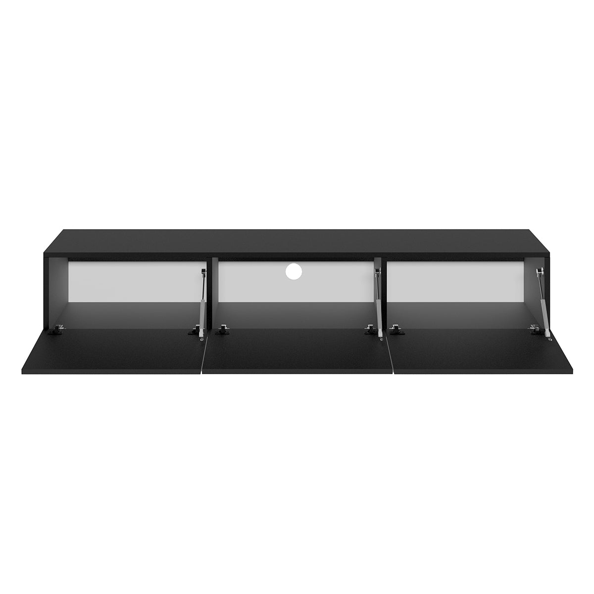Meuble TV mural 3 portes 180 cm Idao Noir - vue 2