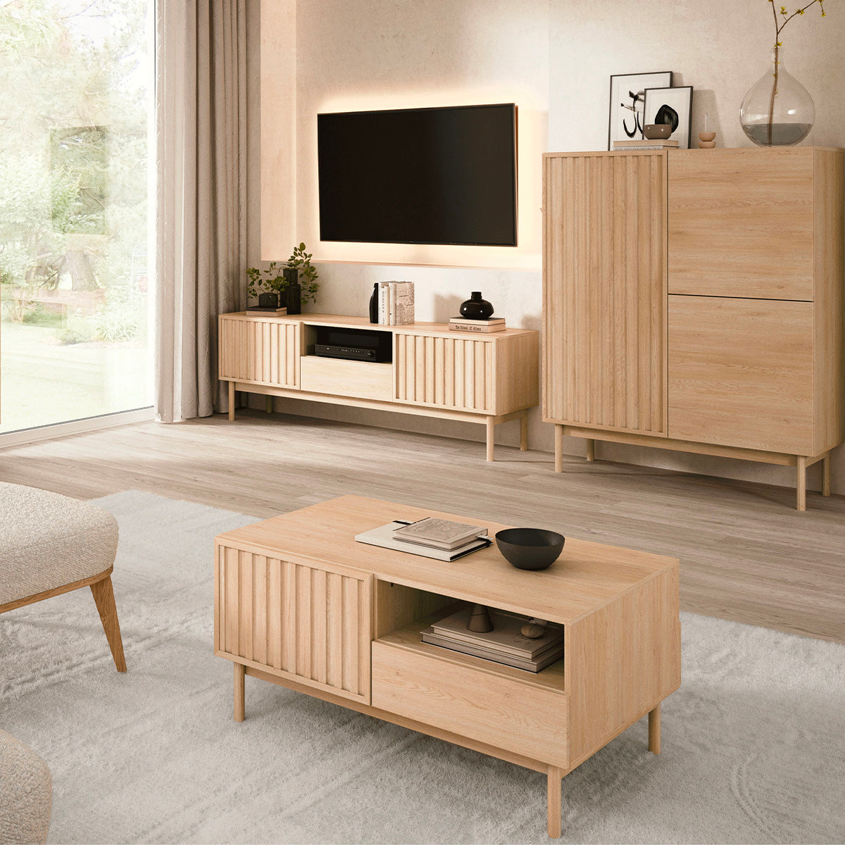 Buffet haut 3 portes Idor Bois - vue 3