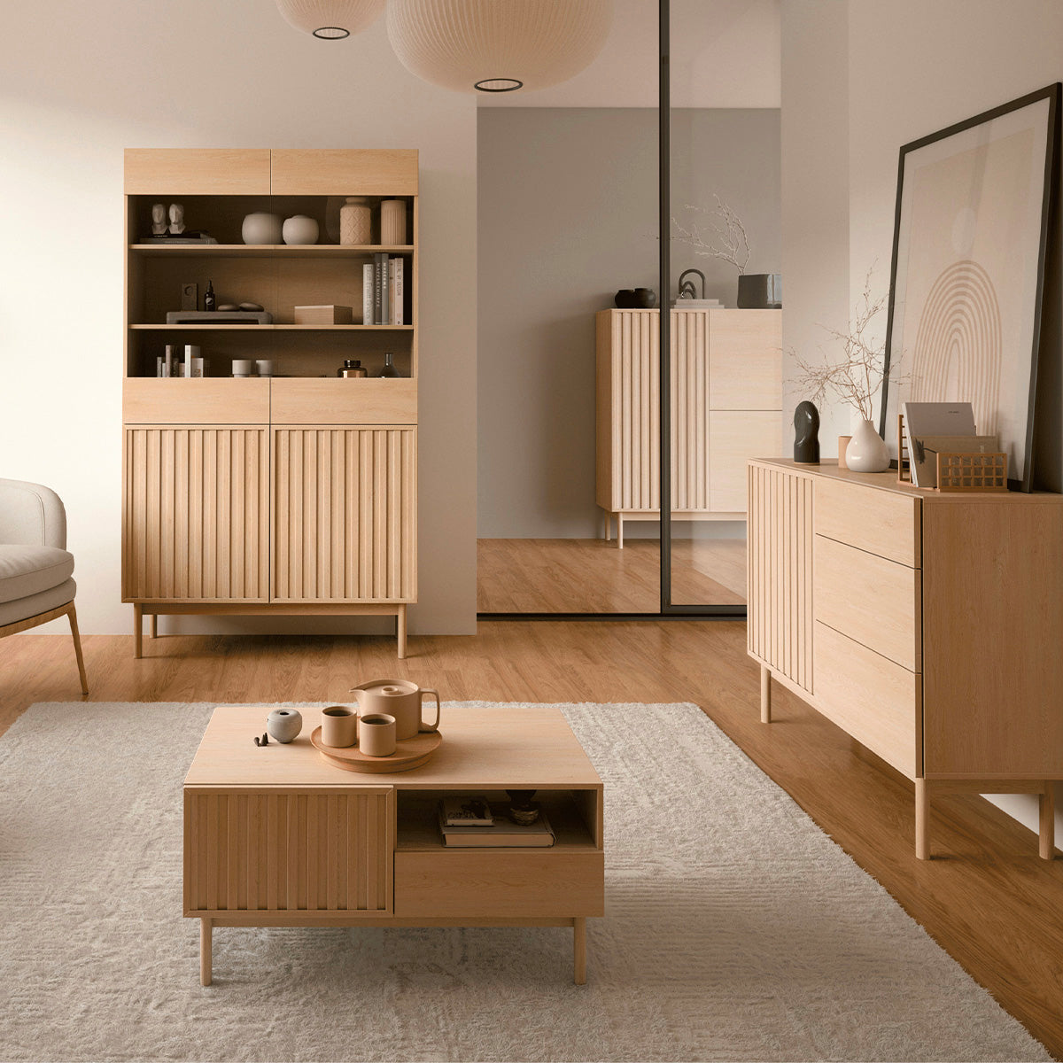 Buffet haut 3 portes Idor Bois - vue 4