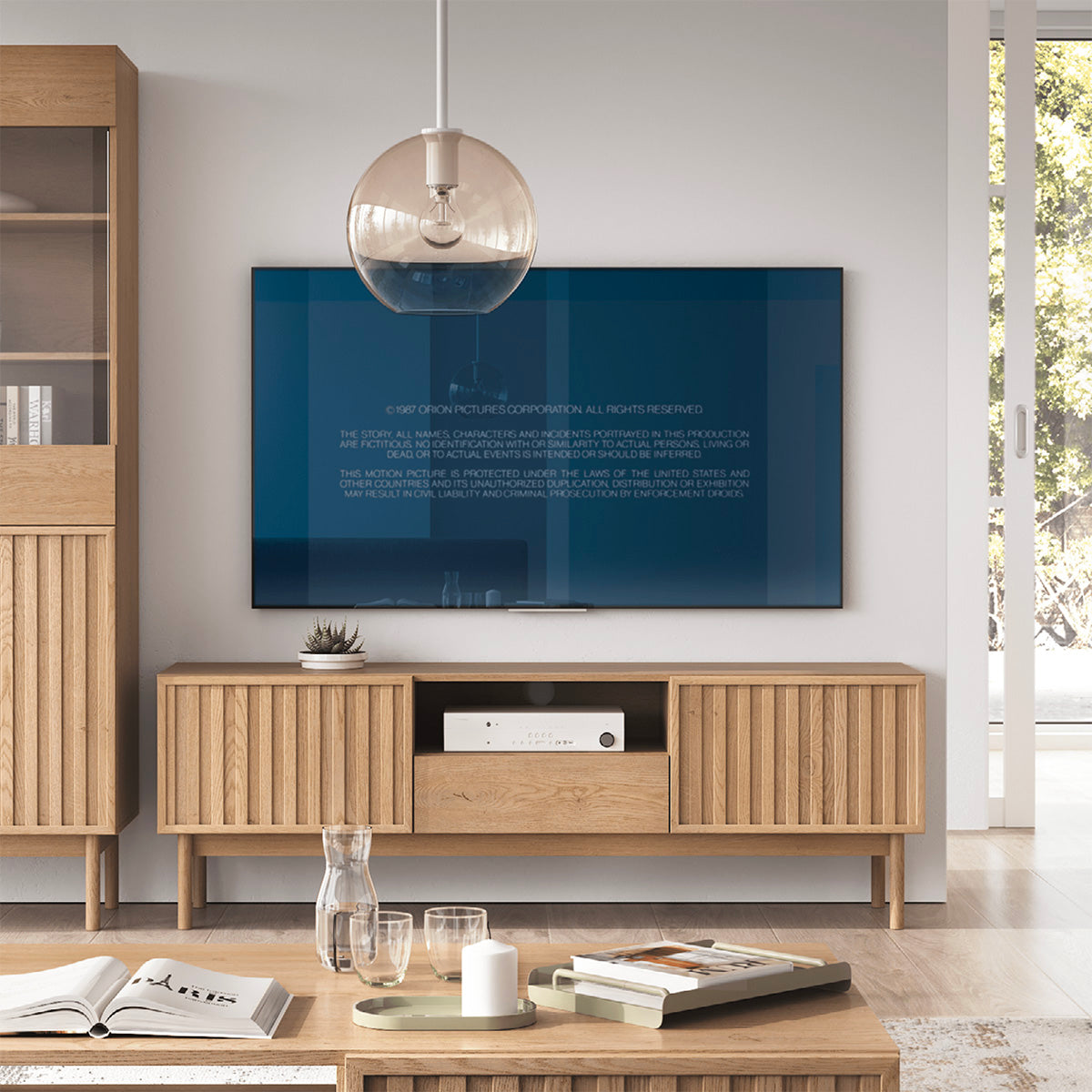 Meuble TV 3 portes 160 cm Idor Bois - vue 2