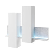 Étagère et armoire murale 150 cm Ilyes Blanc et Béton