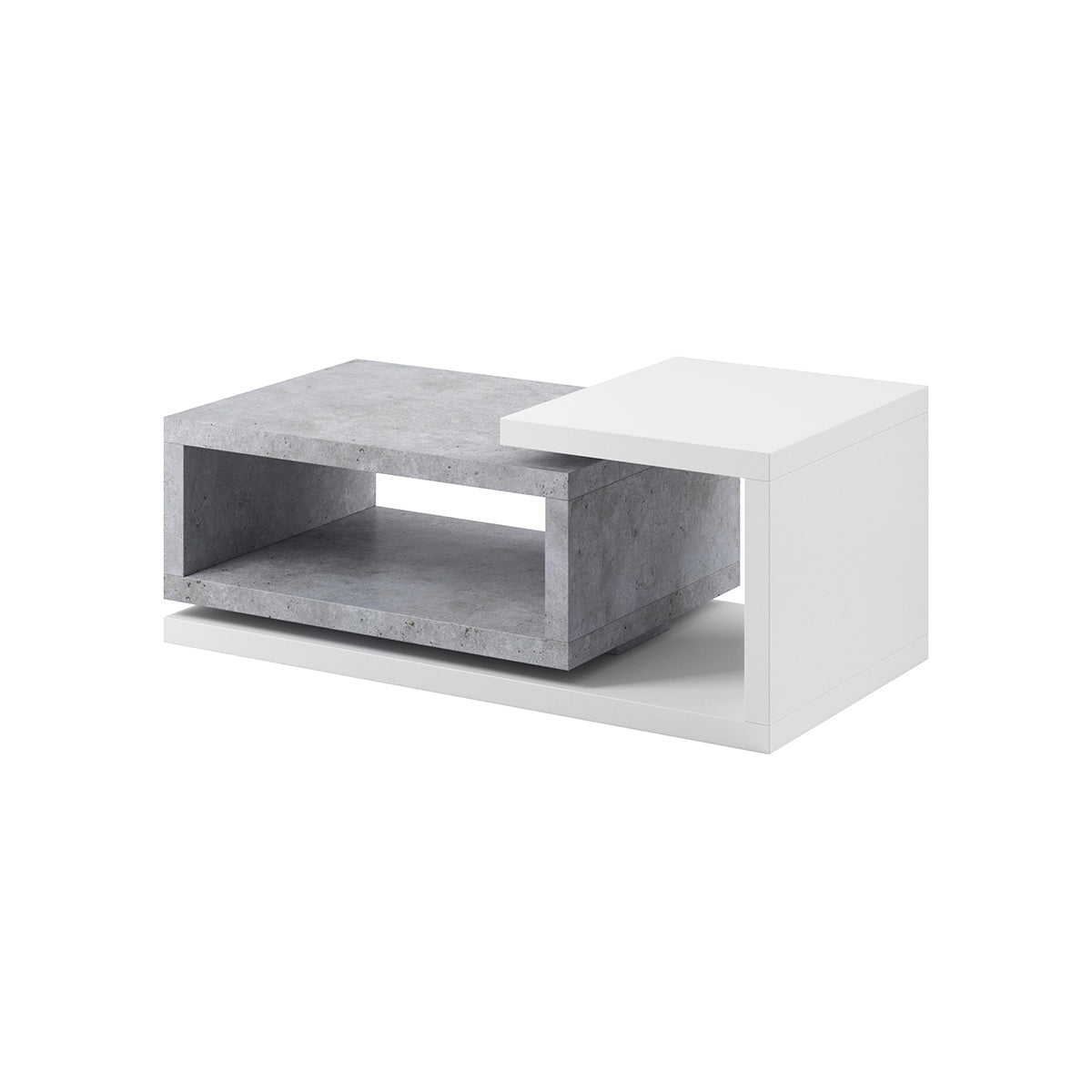 Table basse Ilyes Blanc et Béton